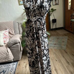 Veronica M. Black and White Maxi Dress
